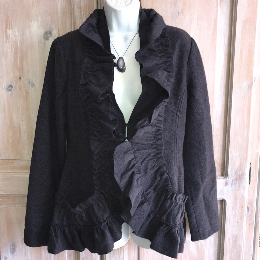 Ryu Anthropologie Ruffled Jacket NEW Large